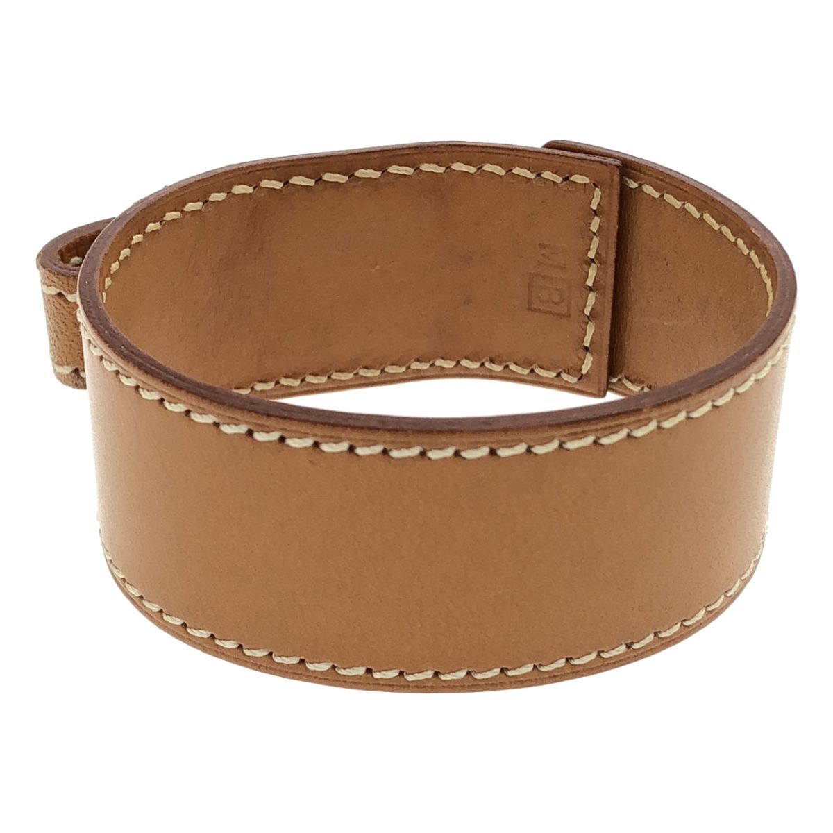 Hermes Meadle Leather Bracelet Camel Brown