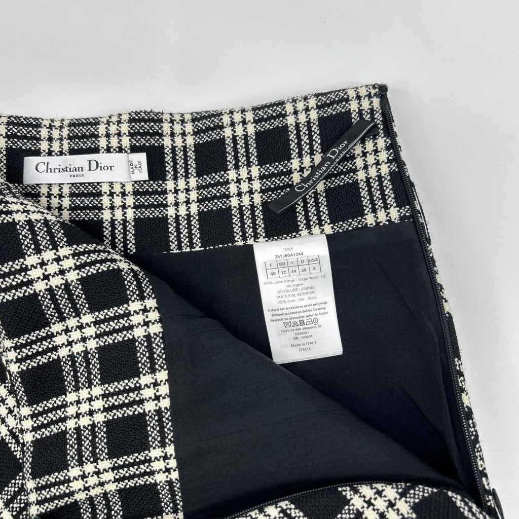 Dior Plaid Belted Tweed Mini Skirt — view 7