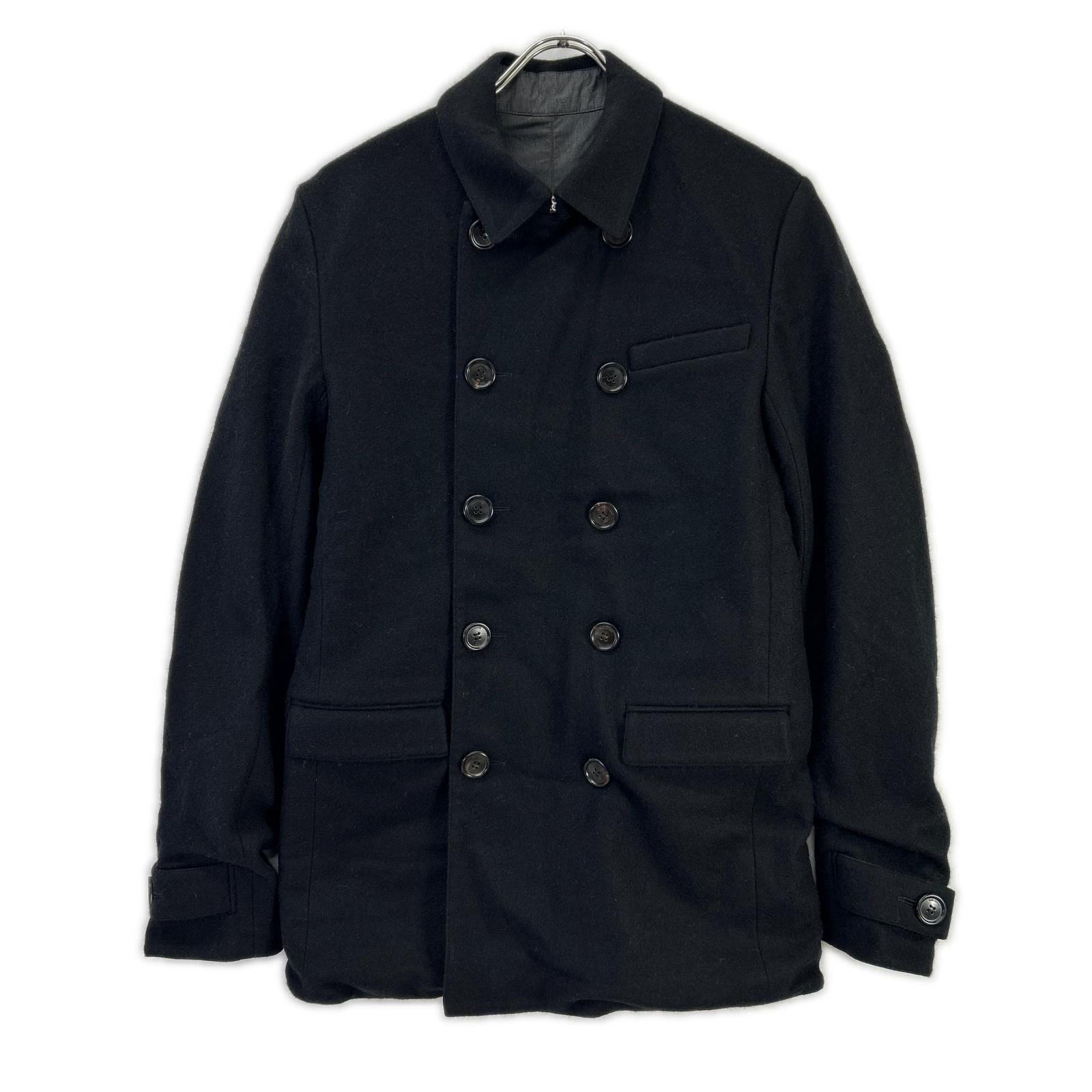 Dior Homme Black Charcoal Reversible Peacoat 46 Coat