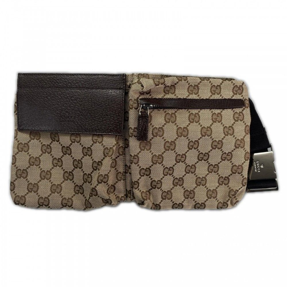 Gucci Waist Bag GG Canvas Beige Silver