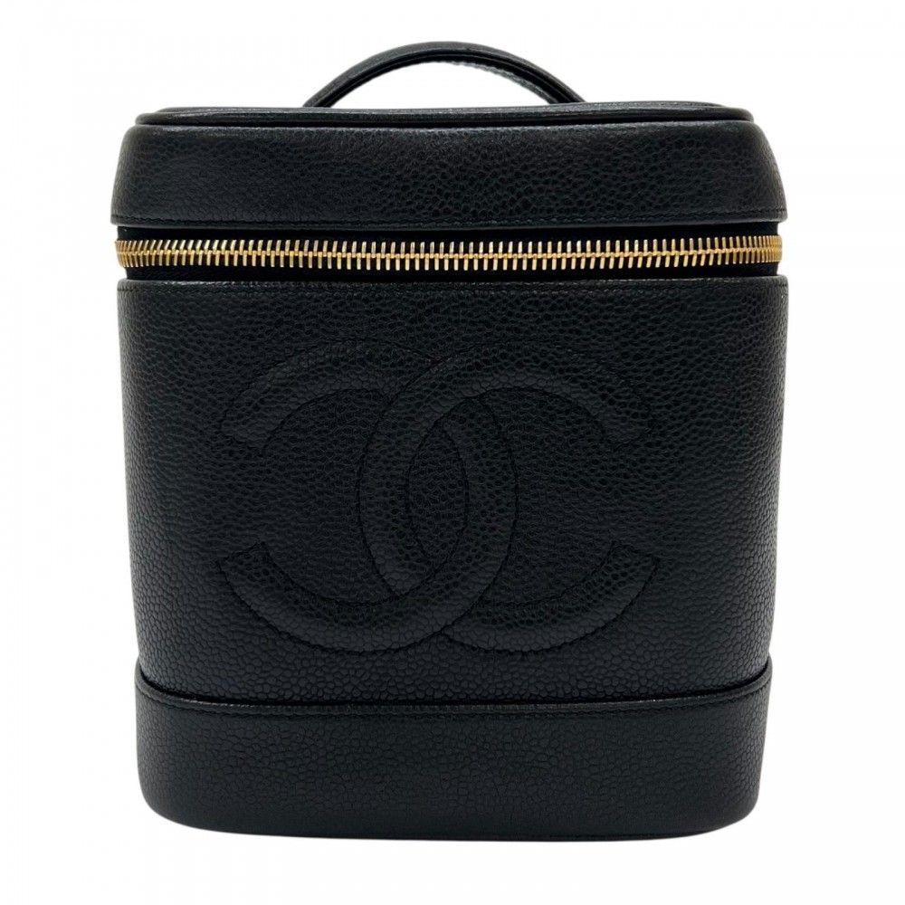 Chanel Bag Matte Caviar Leather Black Gold