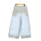 Chanel Coco Button Balloon Silhouette Pants Wide Cotton 36 Light Blue CX