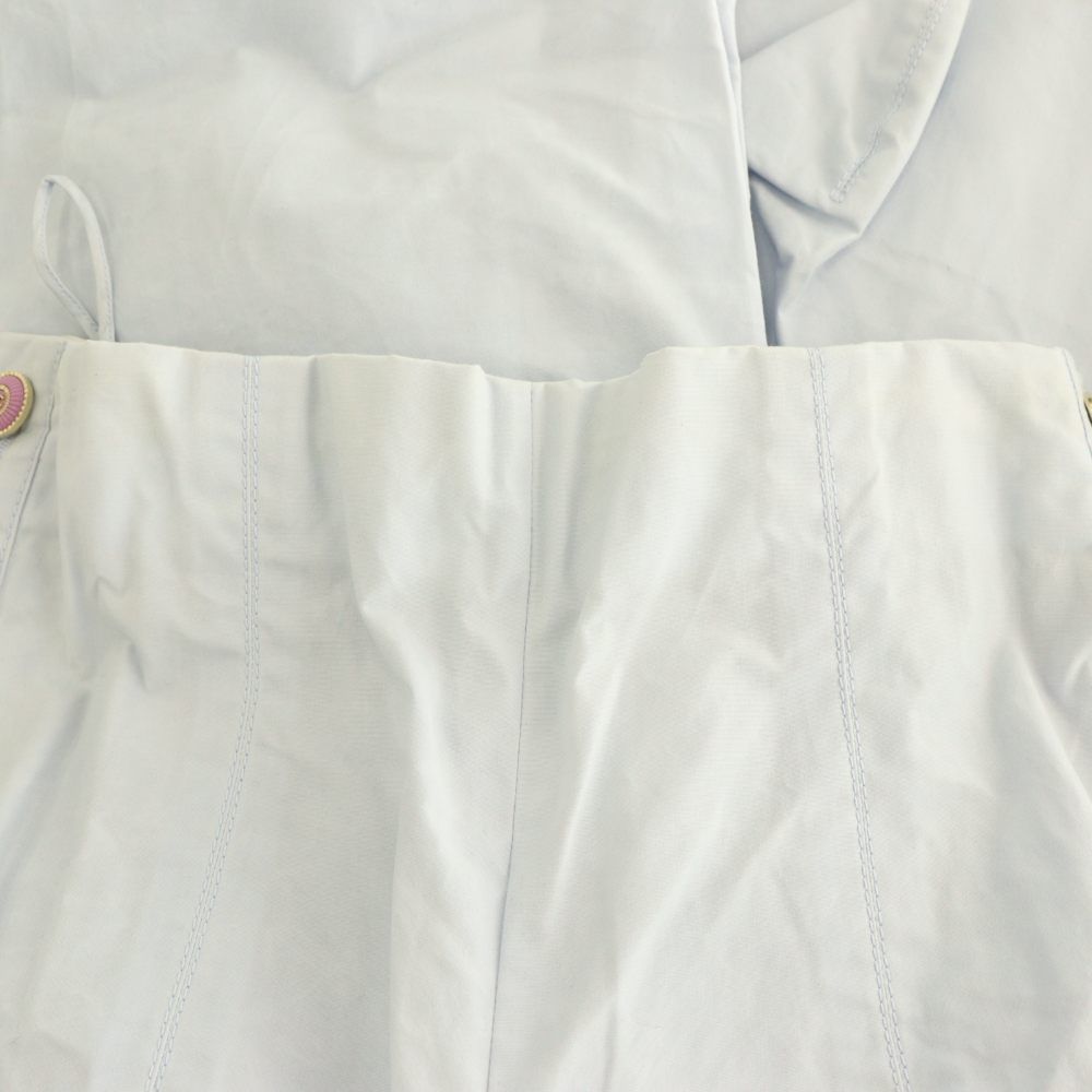 Chanel Coco Button Balloon Silhouette Pants Wide Cotton 36 Light Blue CX — view 6