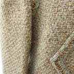Chanel Color Tweed Jacket Outer Zip Up Wool 36 Light Gray Gold — view 7