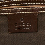 Gucci GG Supreme Sherry Line Messenger Bag Shoulder Back Beige Brown Leather