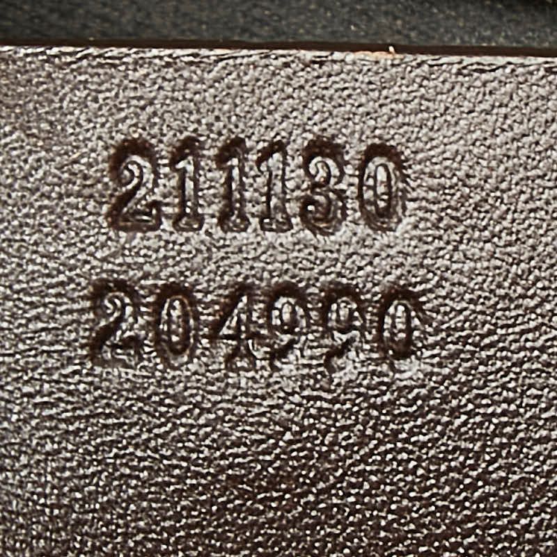 Gucci GG Supreme Sherry Line Messenger Bag Shoulder Back Beige Brown Leather