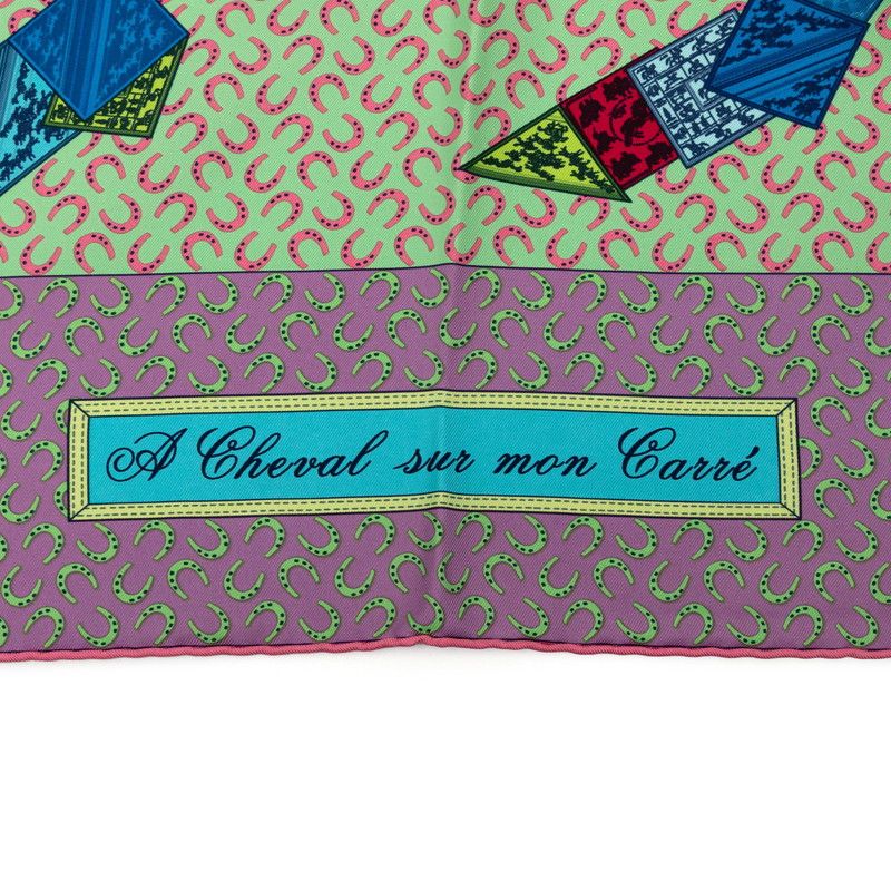 Hermes Carre 90 a Cheval Sur Mon Riding a Horse Scarf Large Multicolor Silk