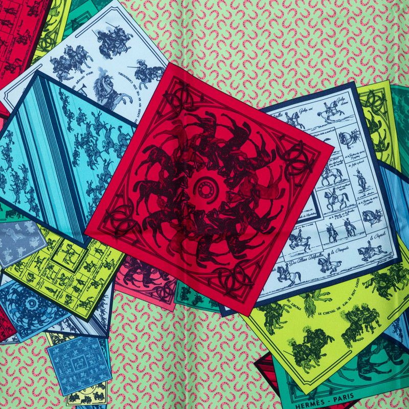 Hermes Carre 90 a Cheval Sur Mon Riding a Horse Scarf Large Multicolor Silk