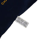 Chanel CC Logo Mademoiselle Quilted Pattern Scarf Large Navy Multicolor Silk