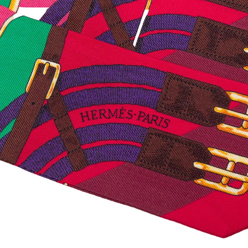 Hermes Twilly Mors a Jouets Horse Bit Scarf Red Multicolor Silk
