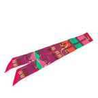 Hermes Twilly Mors a Jouets Horse Bit Scarf Red Multicolor Silk