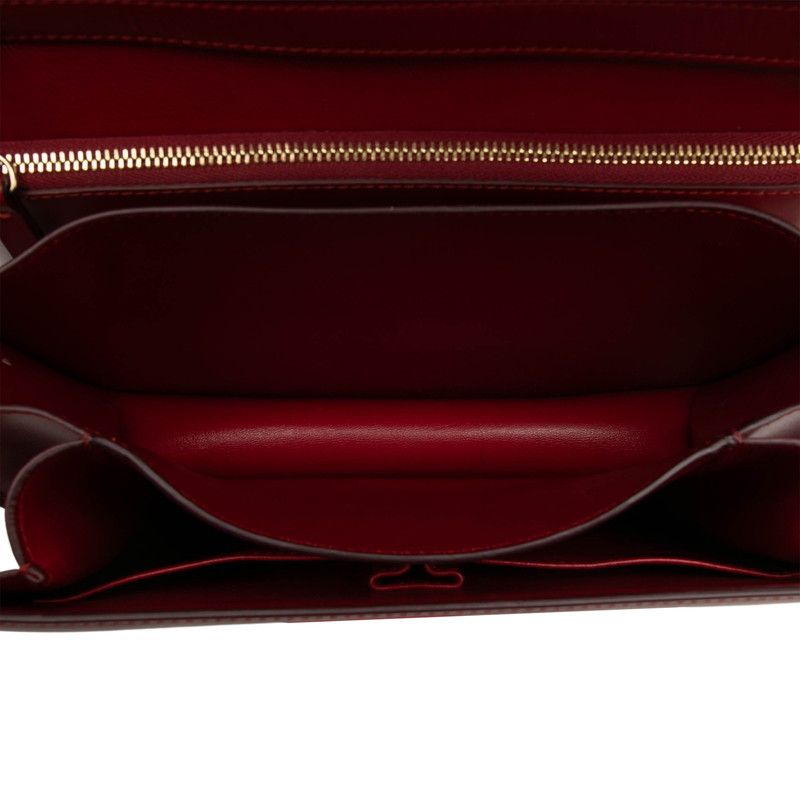 Celine Classic Box Crossbody Shoulder Bag Red Leather