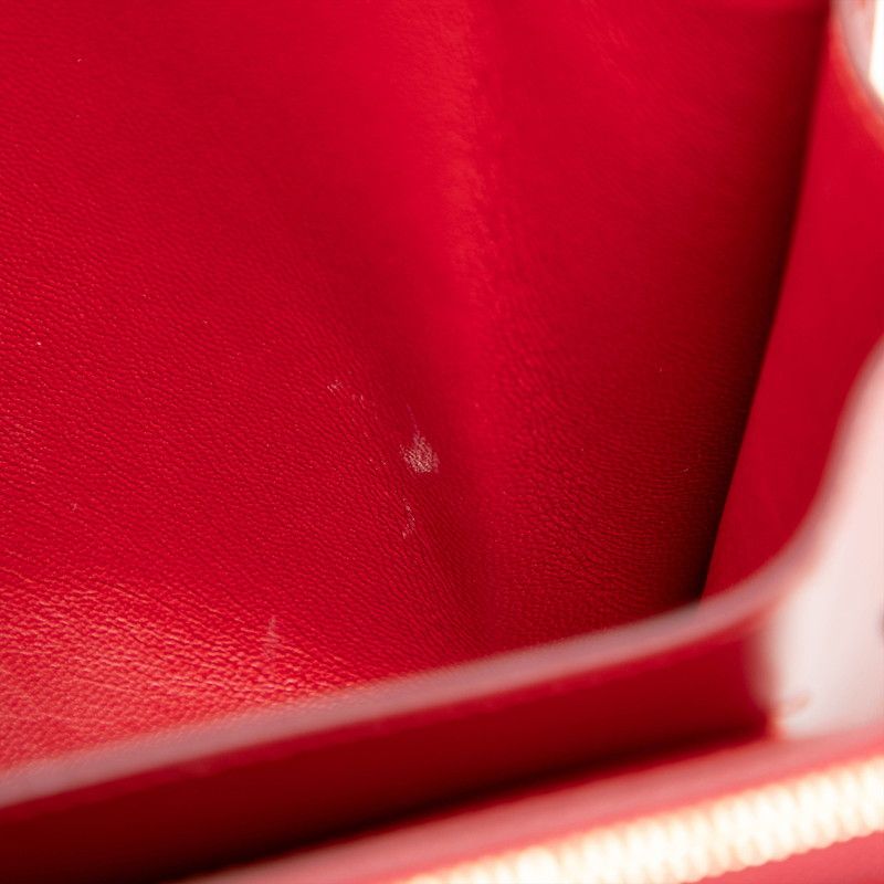 Celine Classic Box Crossbody Shoulder Bag Red Leather