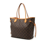 Louis Vuitton Monogram Neverfull MM Tote Shoulder Bag Brown Leather