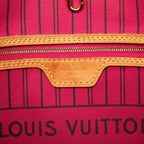 Louis Vuitton Monogram Neverfull MM Tote Shoulder Bag Brown Leather
