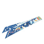 Hermes Twilly Sur Mon Nuage My Cloud Scarf Blue Multicolor Silk