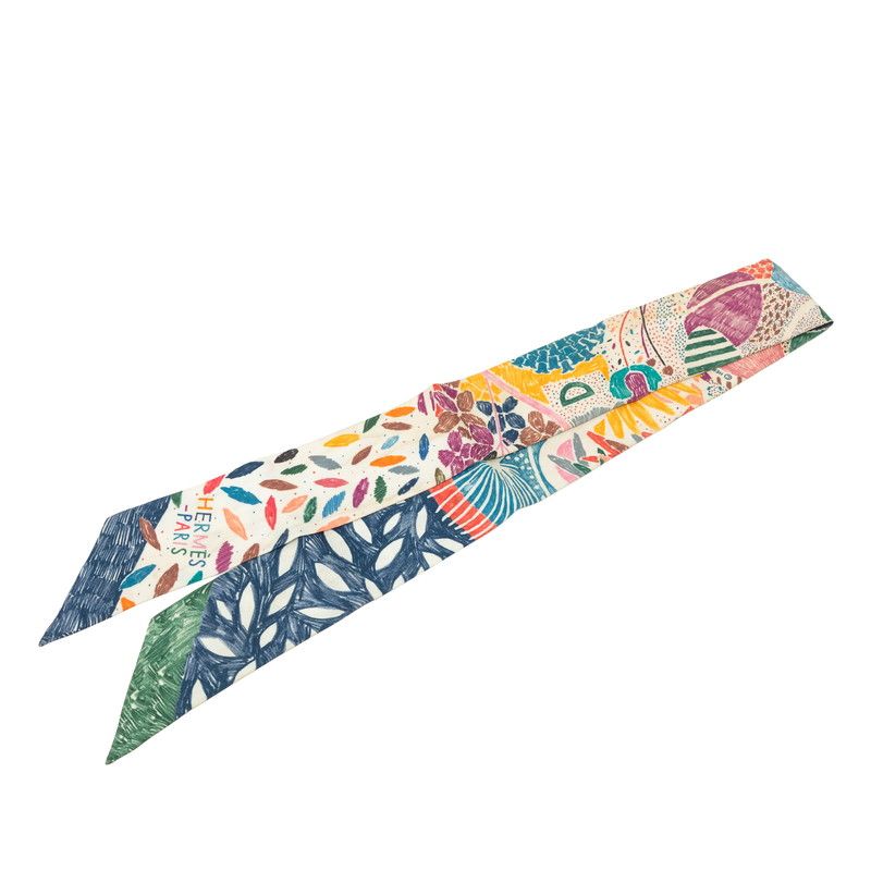 Hermes Twilly Chacun Fait Son Nid Each Nest Building Scarf Multicolor Silk