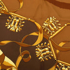 Hermes Carre 90 les Cavaliers D'or Yellow Gold Knight Scarf Large Brown
