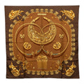 Hermes Carre 90 les Cavaliers D'or Yellow Gold Knight Scarf Large Brown
