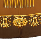 Hermes Carre 90 les Cavaliers D'or Yellow Gold Knight Scarf Large Brown