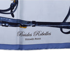 Hermes Carre 90 Brides Rebelles Horse Tackle Scarf Large Blue Multicolor Silk