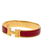 Hermes Clic PM Bracelet Bangle Gold Red Plated