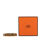 Hermes Enamel PM Cloisonne Bangle Gold Black Multicolor Plated Bracelet