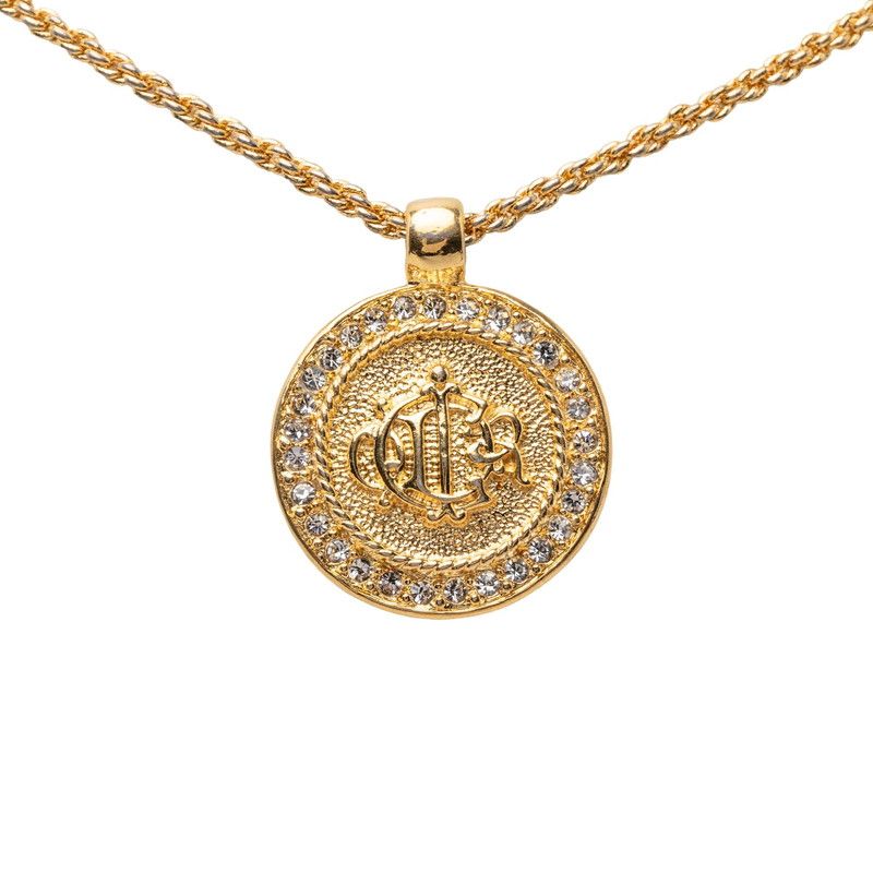 Dior Logo Emblem Round Necklace