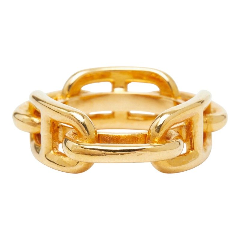 Hermes Legato Chaine D'ancre Scarf Ring Gold Plated