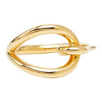 Hermes Jumbo Scarf Ring Gold Plated
