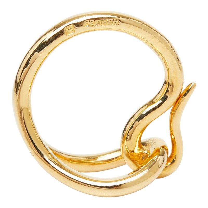 Hermes Jumbo Scarf Ring Gold Plated