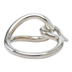 Hermes Jumbo Scarf Ring Silver Metal