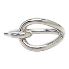 Hermes Jumbo Scarf Ring Silver Metal