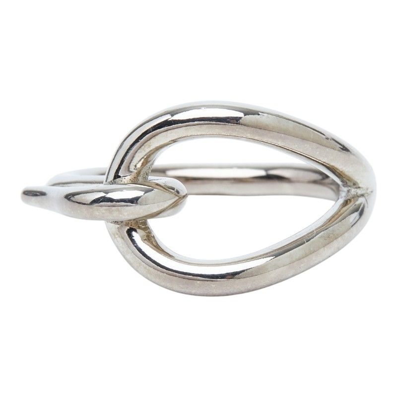 Hermes Jumbo Scarf Ring Silver Metal