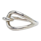 Hermes Jumbo Scarf Ring Silver Metal