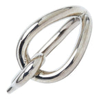 Hermes Jumbo Scarf Ring Silver Metal
