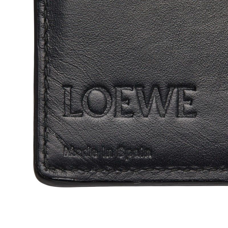Loewe Anagram Linen Wallet Black Leather