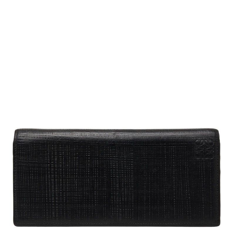 Loewe Anagram Linen Wallet Black Leather