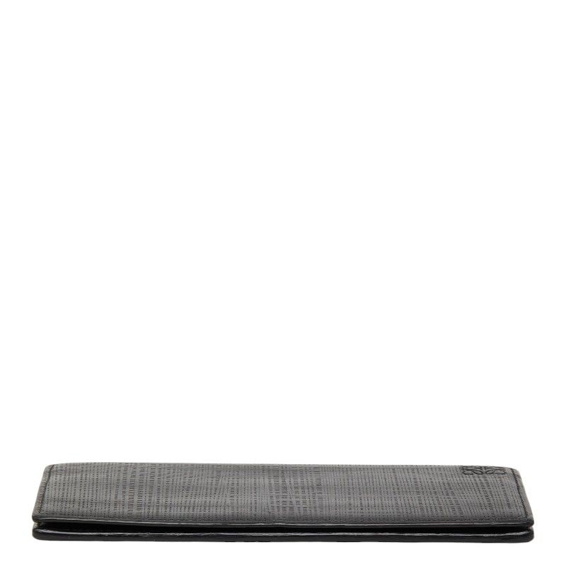 Loewe Anagram Linen Wallet Black Leather