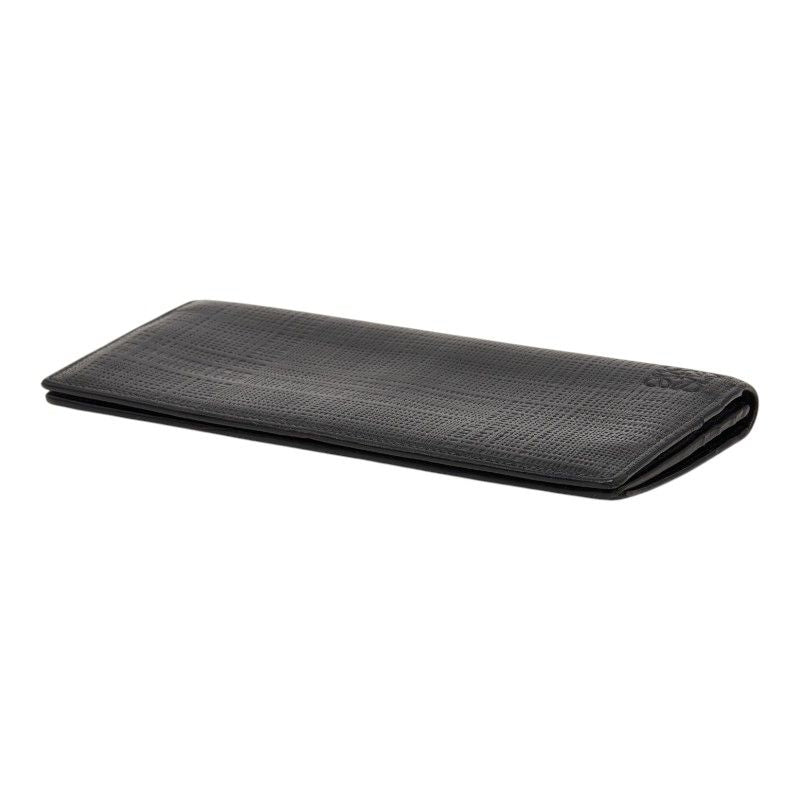 Loewe Anagram Linen Wallet Black Leather