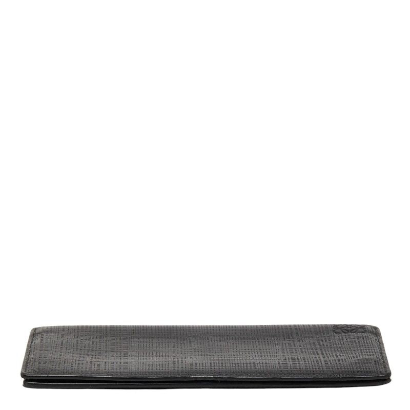 Loewe Anagram Linen Wallet Black Leather