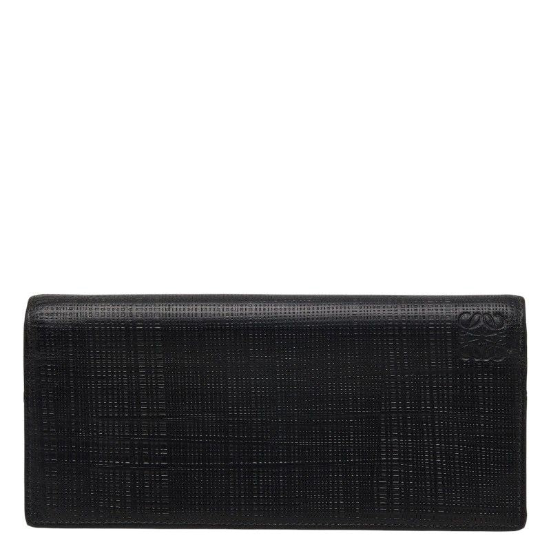 Loewe Anagram Linen Wallet Black Leather