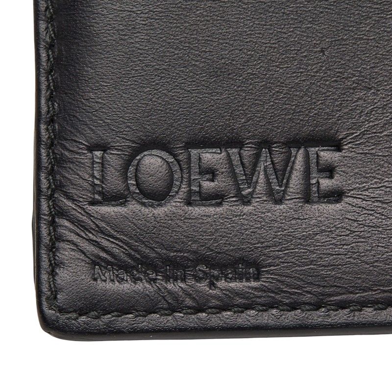 Loewe Anagram Linen Wallet Black Leather