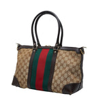 Gucci GG Canvas Sherry Line 2-Way Shoulder Bag Beige Brown