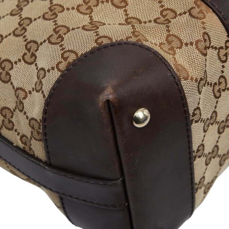 Gucci GG Canvas Sherry Line 2-Way Shoulder Bag Beige Brown