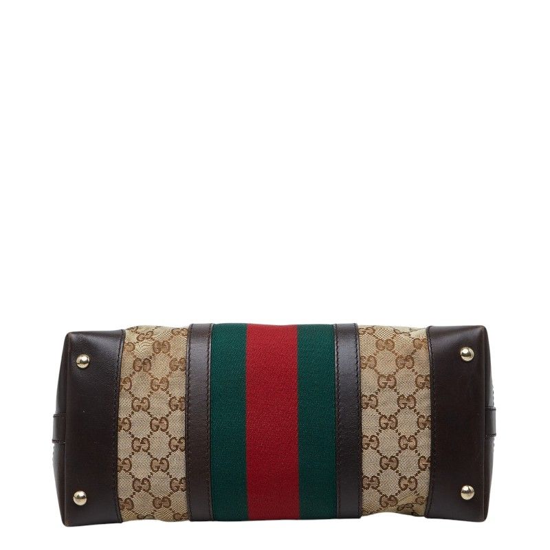 Gucci GG Canvas Sherry Line 2-Way Shoulder Bag Beige Brown
