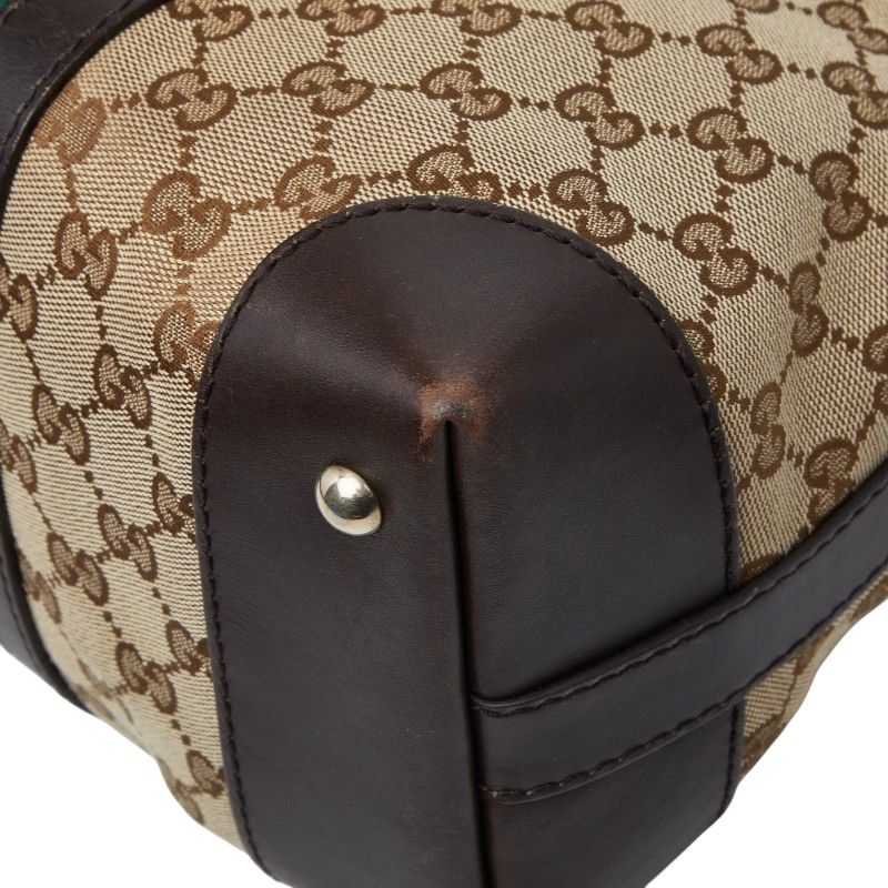 Gucci GG Canvas Sherry Line 2-Way Shoulder Bag Beige Brown