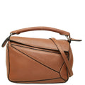 Loewe Anagram Puzzle Mini 2-Way Shoulder Bag Brown Leather