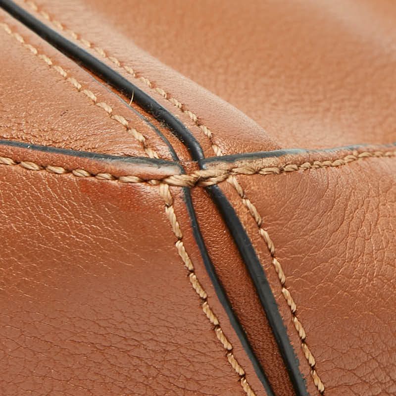 Loewe Anagram Puzzle Mini 2-Way Shoulder Bag Brown Leather
