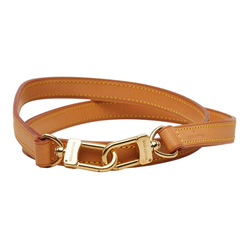 Louis Vuitton Shoulder Strap Beige Gold Leather Plated